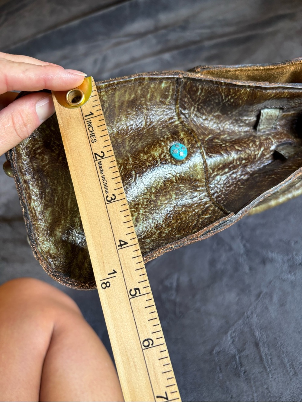 Patricia Nash Italian Leather Vienna Satchel, Tooled Turquoise, Like New Purse - Picture 16 of 16